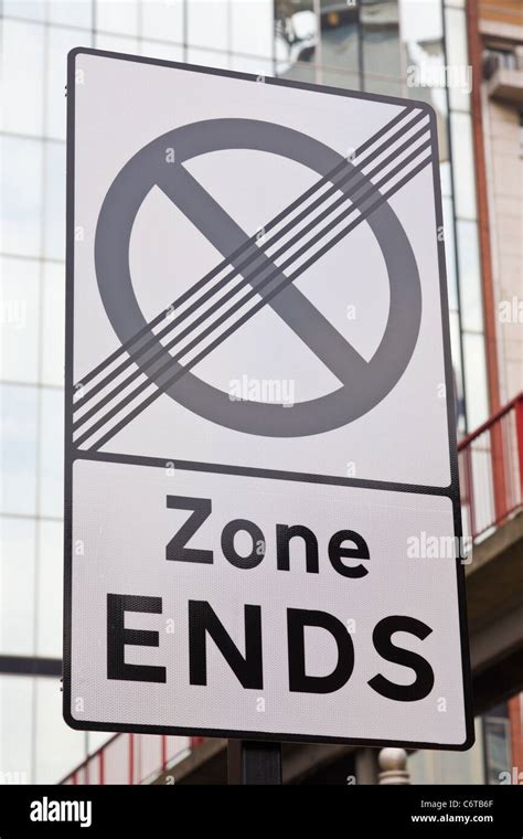 Zone ends, sign Stock Photo - Alamy