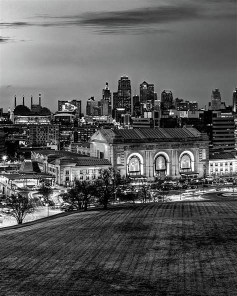 Kansas City World Champion Skyline - Black and White Photograph by ...