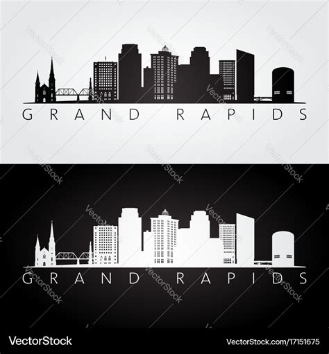 Grand rapids usa skyline and landmarks silhouette Vector Image