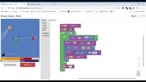 Blockly Games Pond - YouTube