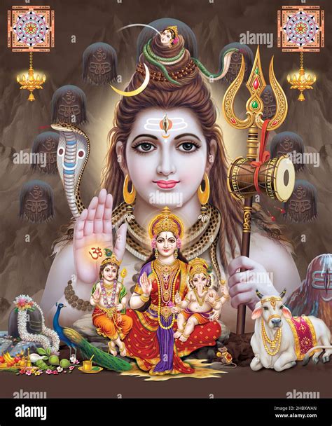 Lord Shiva with colorful background wallpaper , God Shiv Pariwar poster design for wallpaper ...