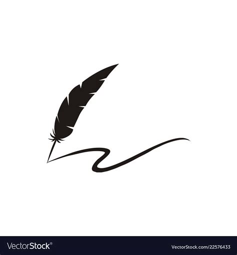 Feather pen logo Royalty Free Vector Image - VectorStock