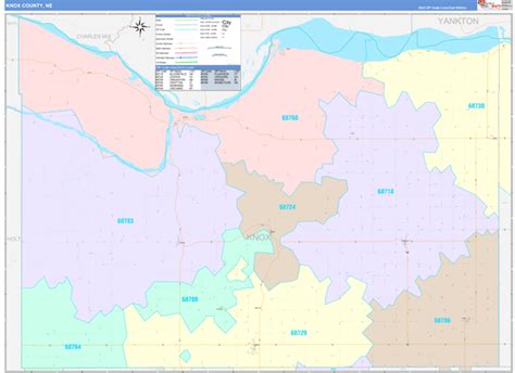 Knox County, NE Wall Map Color Cast Style by MarketMAPS - MapSales