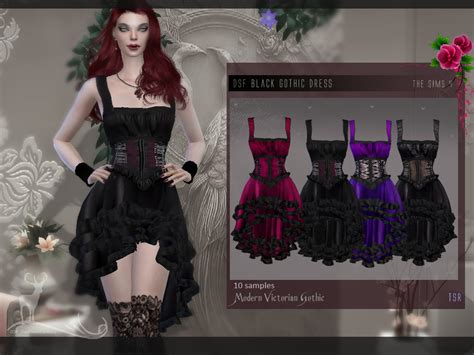 The Sims Resource - Modern Victorian Gothic_ Black gothic dress | Sims 4 dresses, Black gothic ...