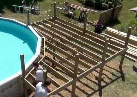 24 ft pool deck - plans & material list #deckbuildingcost | Decks around pools, Pool deck plans ...