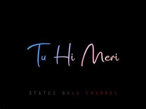 the words tu hi meri written in neon colors on a black background with pink and blue