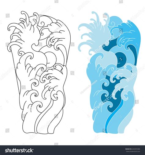 Japanese Wave Tattooocean Tattoo Arm Stock Vector (Royalty Free ...