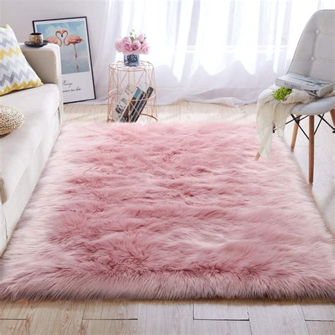 Large Soft Faux Sheepskin Fur Area Rugs Large Shaggy Fluffy Plush Rug Floor Carpet Mat for ...