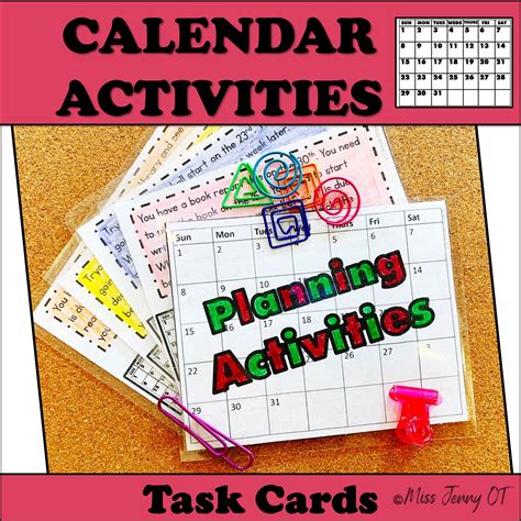 Calendar Skills for Kids Task Cards - Miss Jenny OT