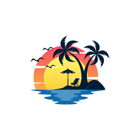 Premium Vector | Beach logo design Vector template