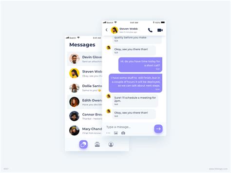 Chat Messages UI Design - Free Sketch Resource | Sketch Elements