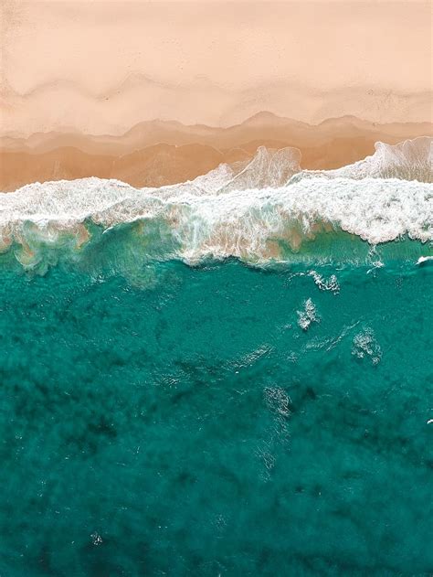 Aerial View Beach Sand And Ocean Waves Wallpapers - Wallpaper Cave