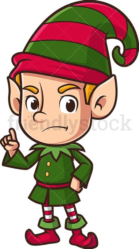 Angry Christmas Elf Pointing: Royalty-free stock vector illustration of ...