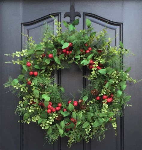 Red Berry Wreath Christmas Red Berry Wreath Holiday Home - Etsy