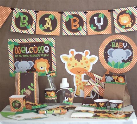 Safari Jungle Baby Shower Decorations Printable Instant