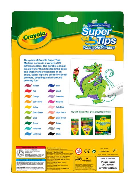 Crayola Super Tips Washable Fine Line Markers 20 Count | Crayola