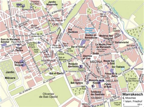 Mapa turísticos de Marrakech 2024 - Mapa-Turistico.com