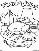 Thanksgiving Feast Coloring Page sketch template