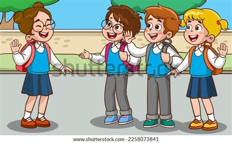 Group Students Kids Talking Cartoon Vector Stock Vector (Royalty Free) 2258073841 | Shutterstock