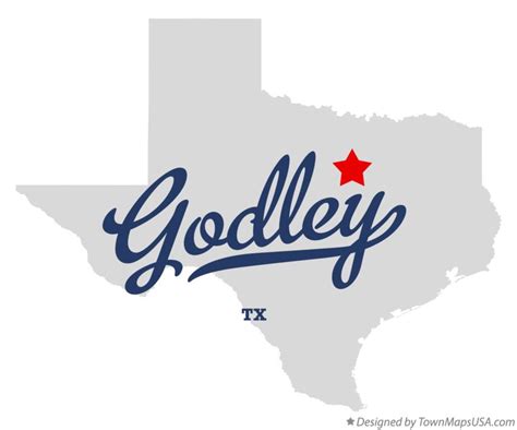 Map of Godley, TX, Texas