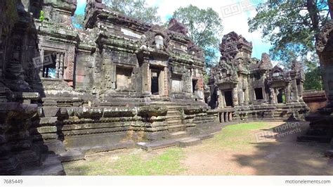 Ancient Ruins Near Angkor Wat In Cambodia, Steadicam Shot Stock video ...