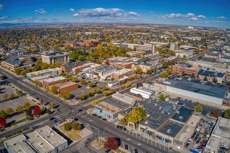 Premium Photo | Aerial view of greeley, colorado in autumn