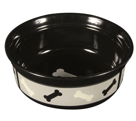 Black Ceramic Dog Bowl