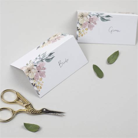 Floral Blush Wedding Place Cards By Pear Paper Co. | notonthehighstreet.com