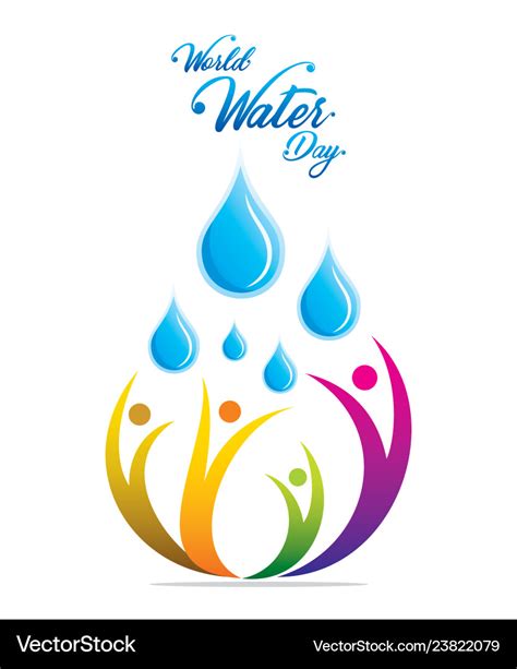 Creative world water day poster concept Royalty Free Vector