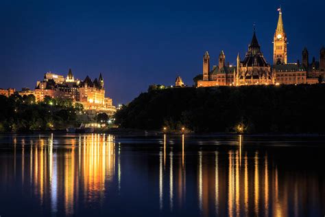 Night View Of Parliament Hill From The Ottawa River Photograph by Levin ...