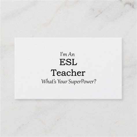 ESL Teacher Business Card | Zazzle | Teacher business cards, Esl ...