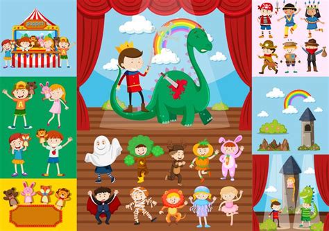 Children and school drama scenes 447814 Vector Art at Vecteezy