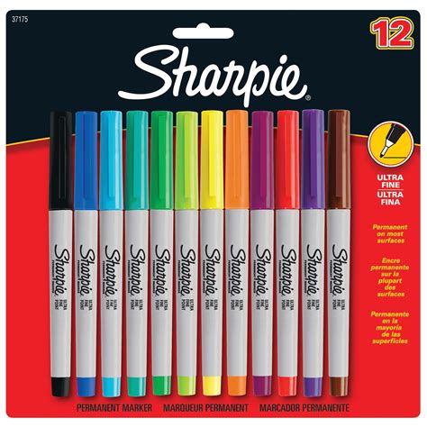 Sharpie Permanent Markers, Ultra Fine Point, Assorted Colors, 12 Count - Walmart.com - Walmart.com