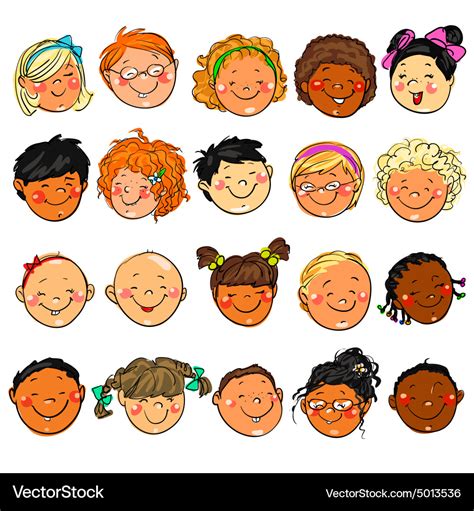 Happy Kids Face Clipart Cartoon