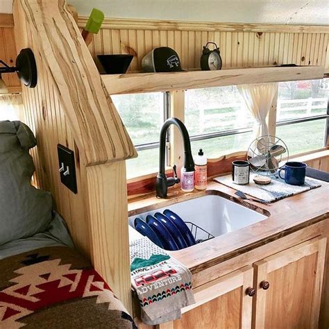 Beautiful Interior Bus Camper Conversion for Tour | Small camper vans, Bus camper, Van interior