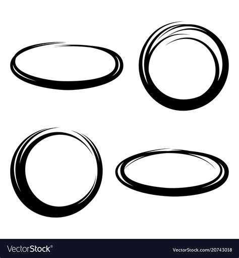 Oval and round sketch Royalty Free Vector Image