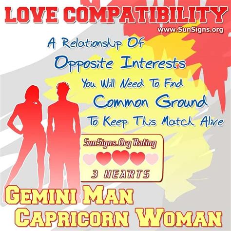 Gemini Man And Capricorn Woman Love Compatibility - SunSigns.Org