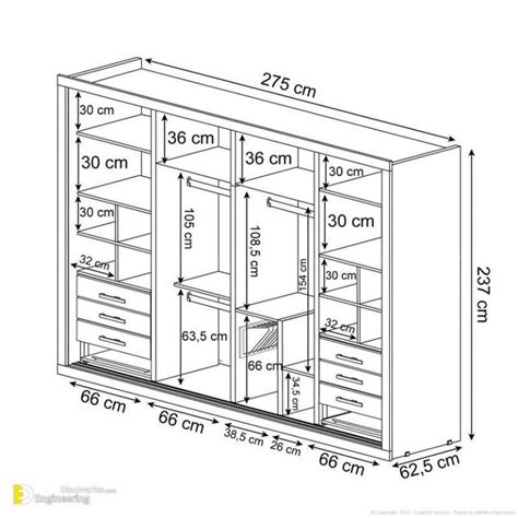 the measurements for an armoire cabinet with drawers and cupboards in ...