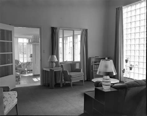 Living Room, Looking Into Sunroom, Of Newly Built 1449 Greenview Drive, October 1938 | Ann Arbor ...