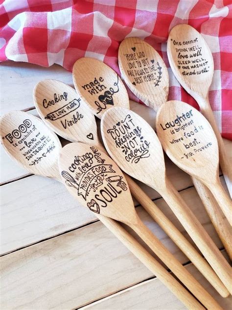 Clever Sayings on Wooden Spoons, Personalized Wood Burned Spoons, Cute Inspirational Quotes on ...