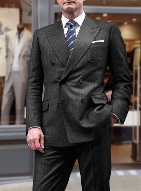 StudioSuits- Kingsman Double Breasted Charcoal Stripe Suit | Charcoal ...