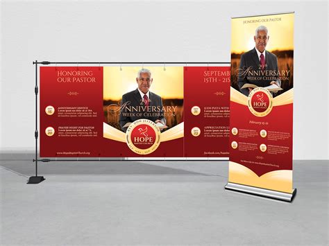 Pastor Anniversary Banner Template, Canva Template :: Behance