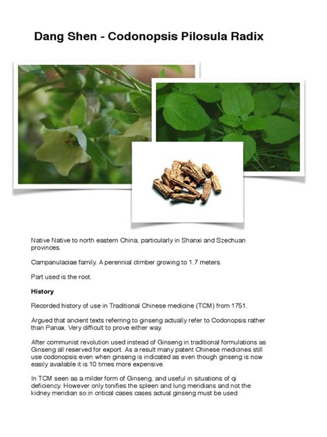 Codonopsis pilosula presentation | Traditional Chinese Medicine ...