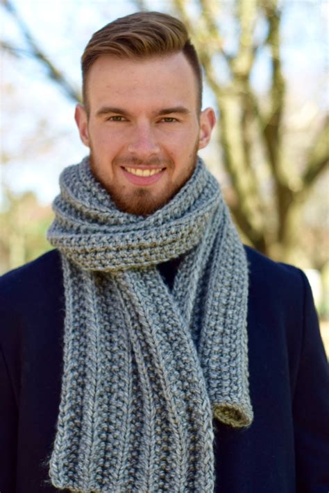 Knit Scarf for Men Wool Chunky Knitted Scarf Unisex Hand Knit - Etsy