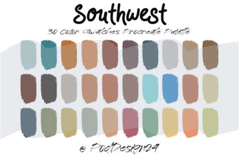 Procreate Color Palette Southwest Graphic by poddesign24 · Creative Fabrica