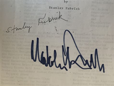 Stanley Kubrick’s Clockwork Orange script signed by Kubrick & McDowell : Pleasures of Past Times