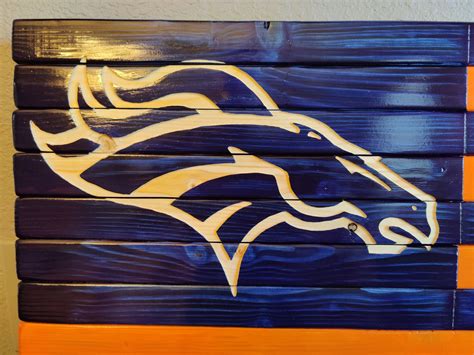 Denver Broncos Wood Flag | Etsy