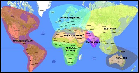 The Ultimate Race Map - This map details the geographical origins of the seven races of the ...