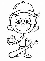 Coloring Pages Boy Baseball sketch template