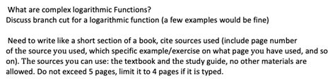 What are complex logarithmic Functions? Discuss | Chegg.com